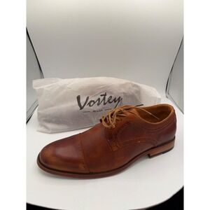 Vostey Milan Mens Brown Cap Toe Oxford Dress Shoes Brogue Lace Up Size 11 NEW